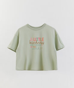 Clr A Little Kindness Printed Crop T-Shirt