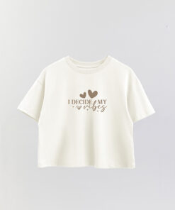 Pnk I Decide My Vibes Printed Crop T-Shirt