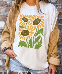Sunflower T-Shirt, Bohemian Floral T-Shirt