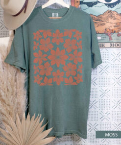 Oversized T-Shirt With Bohemian Botanical Flowers