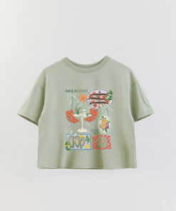 Amalfi Coast Printed Crop T-Shirt 2