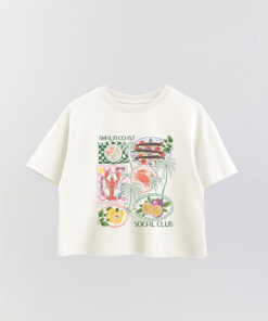 Amalfi Coast Printed Crop T-Shirt