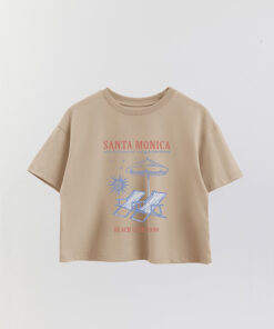 Santa Monica Printed Crop T-Shirt